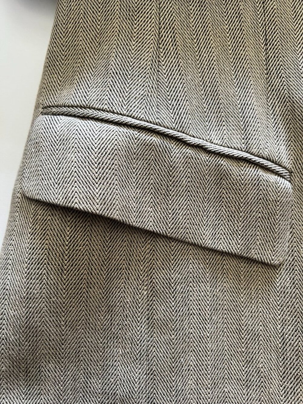 Lafayette 148 Vintage Linen Skirt Suit | 90s Minimalist Herringbone - Picture 9 of 10